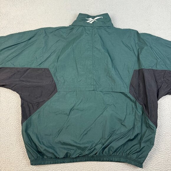 Vtg 90s Reebok 1/2 Zip Pouch Windbreaker Pullover Nylon Jacket Men's 2XL Lined - Picture 8 of 12